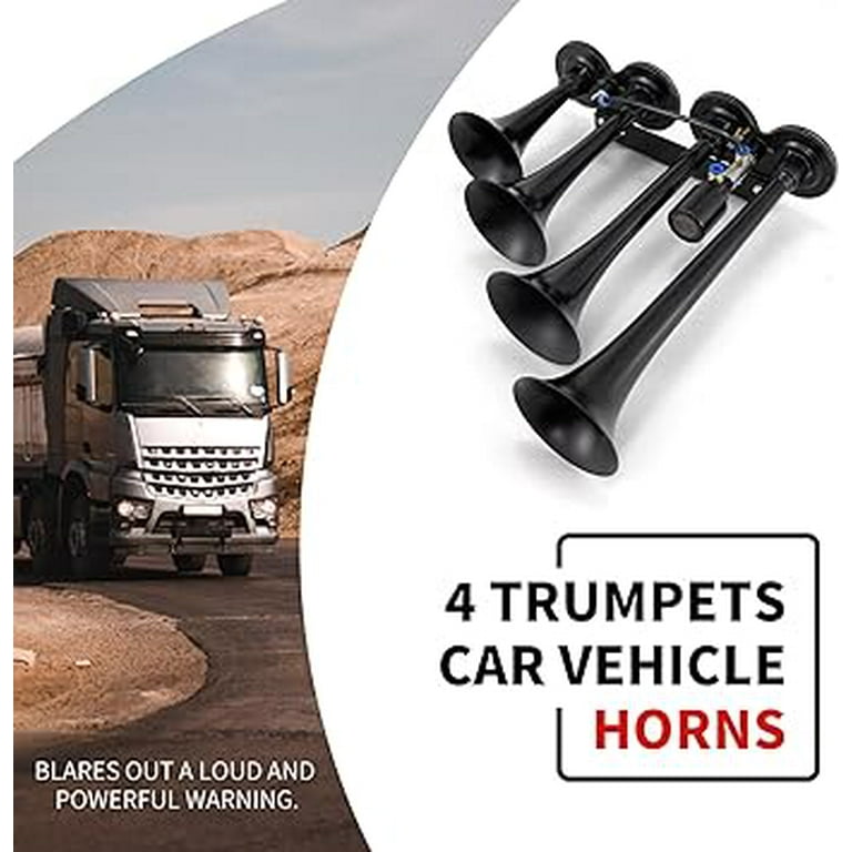 FARBIN 4 Trumpet Air Horn 12/24V Train Horn 178DB Truck Air