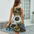 thumbnail image 6 of Steampunk Gears And Blue Butterflies Dress Summer Street Style Dresses Female Sleeveless Printed Sundress, 6 of 7