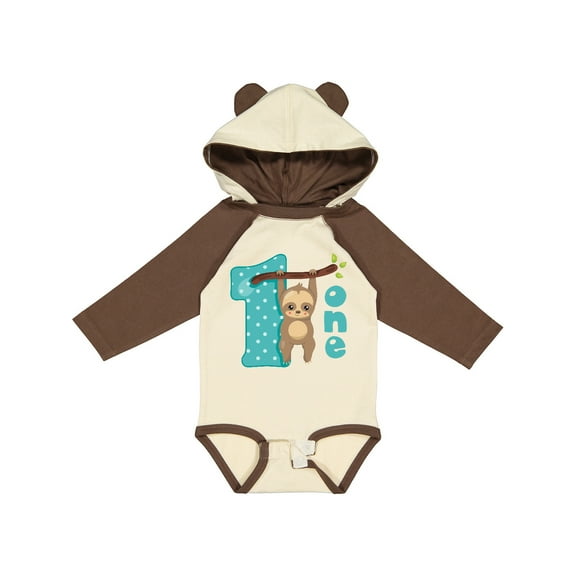 Inktastic Baby Sloth 1st Birthday Boys or Girls Long Sleeve Baby Bodysuit