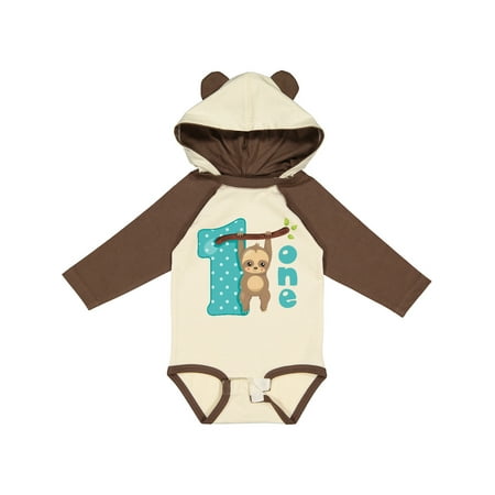 

Inktastic Baby Sloth 1st Birthday Gift Baby Boy or Baby Girl Long Sleeve Bodysuit