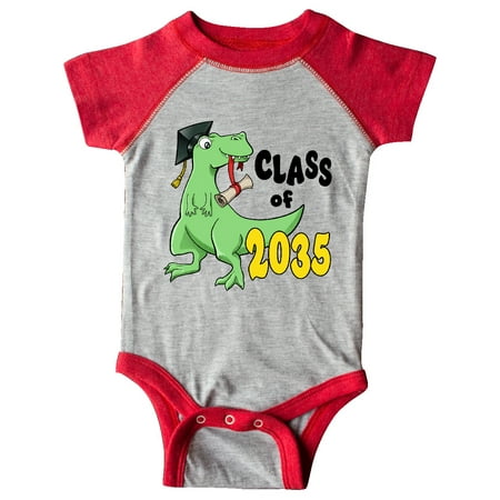 

Inktastic Class of 2035 green dinosaur with cap and diploma Gift Baby Boy or Baby Girl Bodysuit
