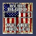 thumbnail image 2 of By His Blood We Are Healed Inspirational/Christian Mens Premium Tri Blend T-Shirt, Vintage Navy, Small, 2 of 5