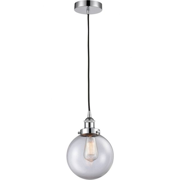 616-1PH-PC-G202-8 Innovations Lighting Beacon - 1 Light Mini Pendant In Industrial Style-11.5 Inches Tall and 8 Inches Wide-Polished Chrome