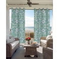 thumbnail image 4 of Light Green Blue Floral Blackout Curtains 45 Inches Long for Bedroom, Vintage Pastoral Botanical Thermal Insulated Room Darkening Black Out Window Curtain Panels Grommet Drapes for Living Room, 4 of 8