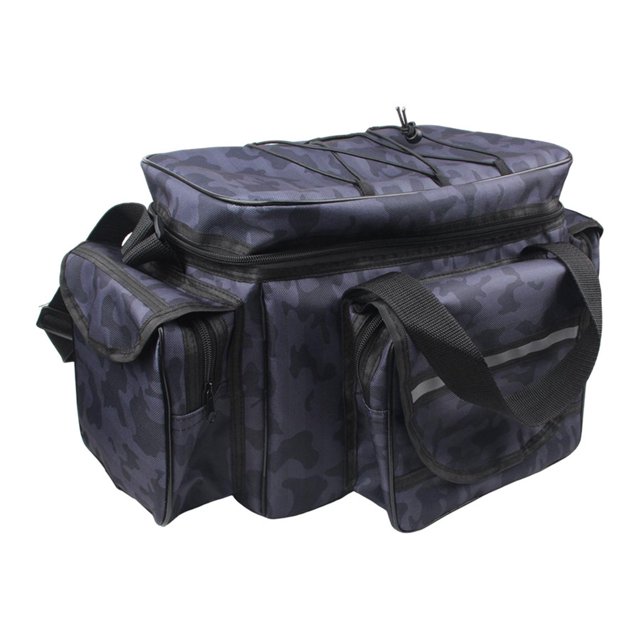 Organizador de bolsas de aparejo de pesca con múltiples bolsillos equipos de pesca Bolsan bolsas de pesca para caminatas de viaje de viaje para