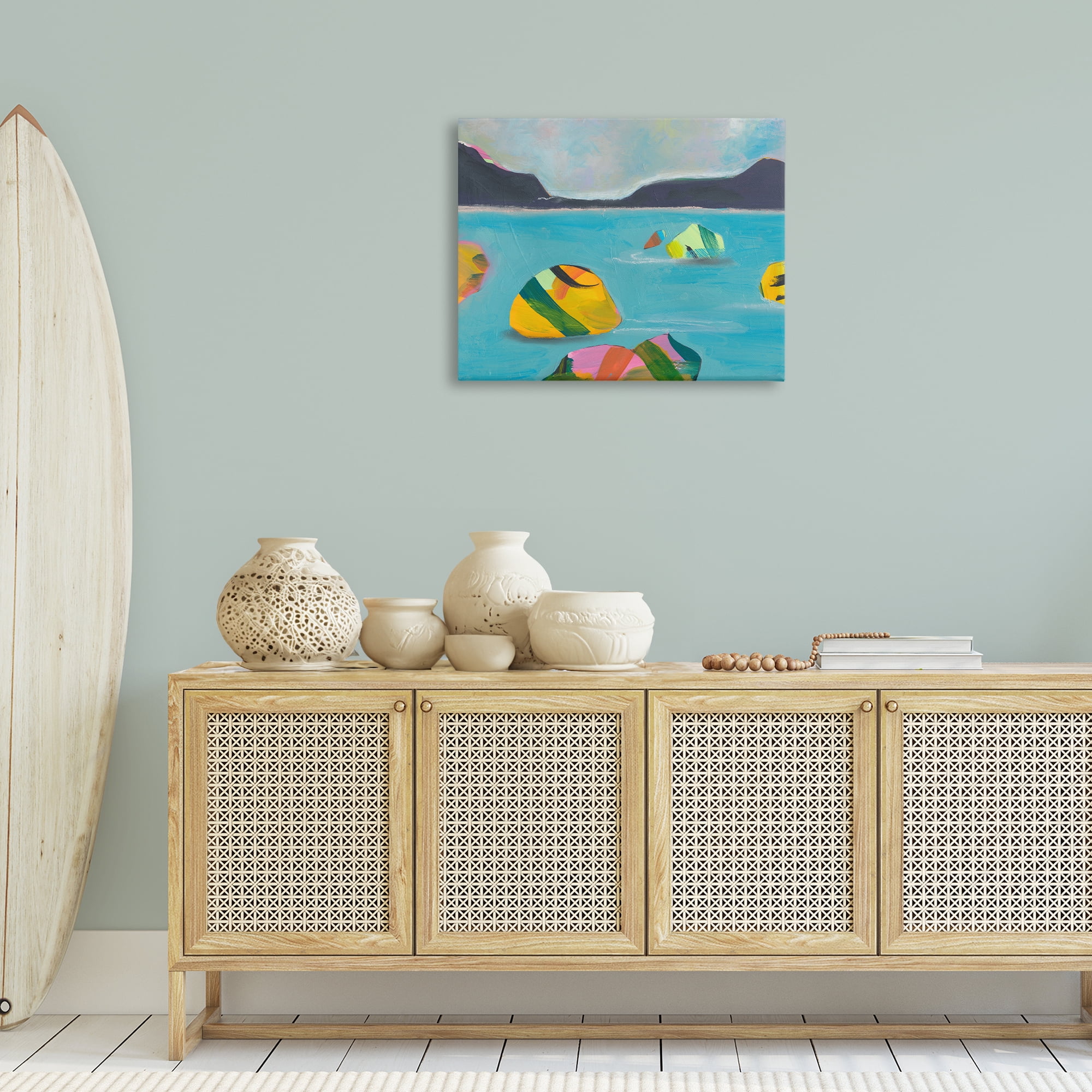 Stupell Industries Sea Buoys Floating Landscape & Nature Painting Wrapped Canvas Art Print Wall Art, 30 x 24