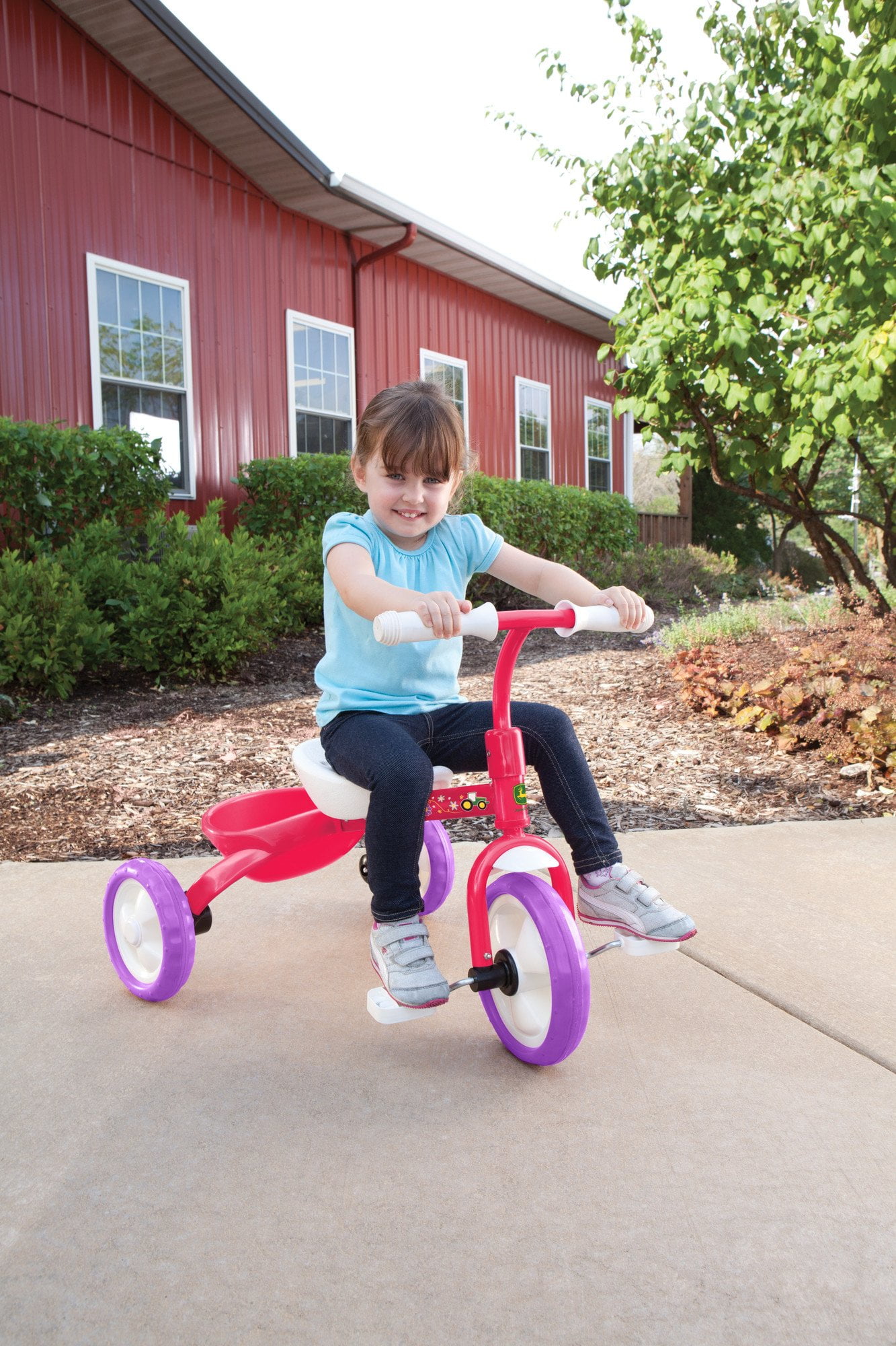 john deere tricycle pink