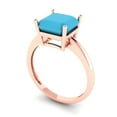thumbnail image 2 of Solitaire Engagement Ring for Women - 2.5ct Simulated Turquoise in 14K Rose Gold Promise Ring, 2 of 6