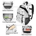 thumbnail image 5 of JIALIOU 14" Laptop Backpack Waterproof Airline Approved Stylish Casual Daypack for Travel Business College Work, Mountains Waves Line Art, 5 of 8