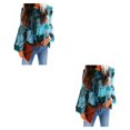 thumbnail image 4 of Camisa de mujer sweethay Verano cuello Casual Elegante blusa bohemia Azul M METRO 2Conjunto, 4 of 6