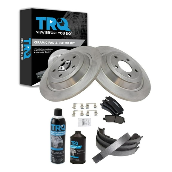 TRQ Rear Brake Pad & Rotor Kit BKA42731 Fits Select 2016-2018 Ford Mustang