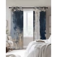 thumbnail image 3 of Navy Blue Grey Blackout Curtains 96 Inches Long for Bedroom, Modern Abstract Art Rustic Thermal Insulated Room Darkening Black Out Window Curtain Panels Grommet Drapes for Living Room, 3 of 8