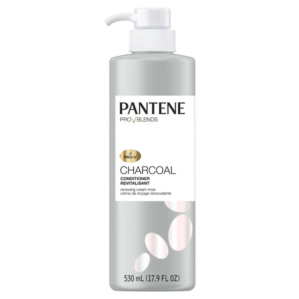Pantene ProV Blends Cream Rinse, Charcoal Hair Conditioner, 17.9 Fl Oz
