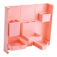 thumbnail image 2 of Lindo organizador de lápices plegable para guardar maquillaje, accesorios de escritorio, útiles escolares. Rosa, 2 of 9