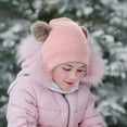 thumbnail image 4 of LShunze Kids Winter Hat and Gloves Set, Girl Warm Knit Beanie with Pom Fleece Lined for Toddler Boys Girls 3-6 Years, 4 of 8
