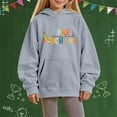 thumbnail image 2 of Mercatoo 𝗕ack to School Hoodie for Girls Boys Preschool Student Long Sleeved Hooded Sweatshirt Preppy Classic Tees Tops, 2 of 4