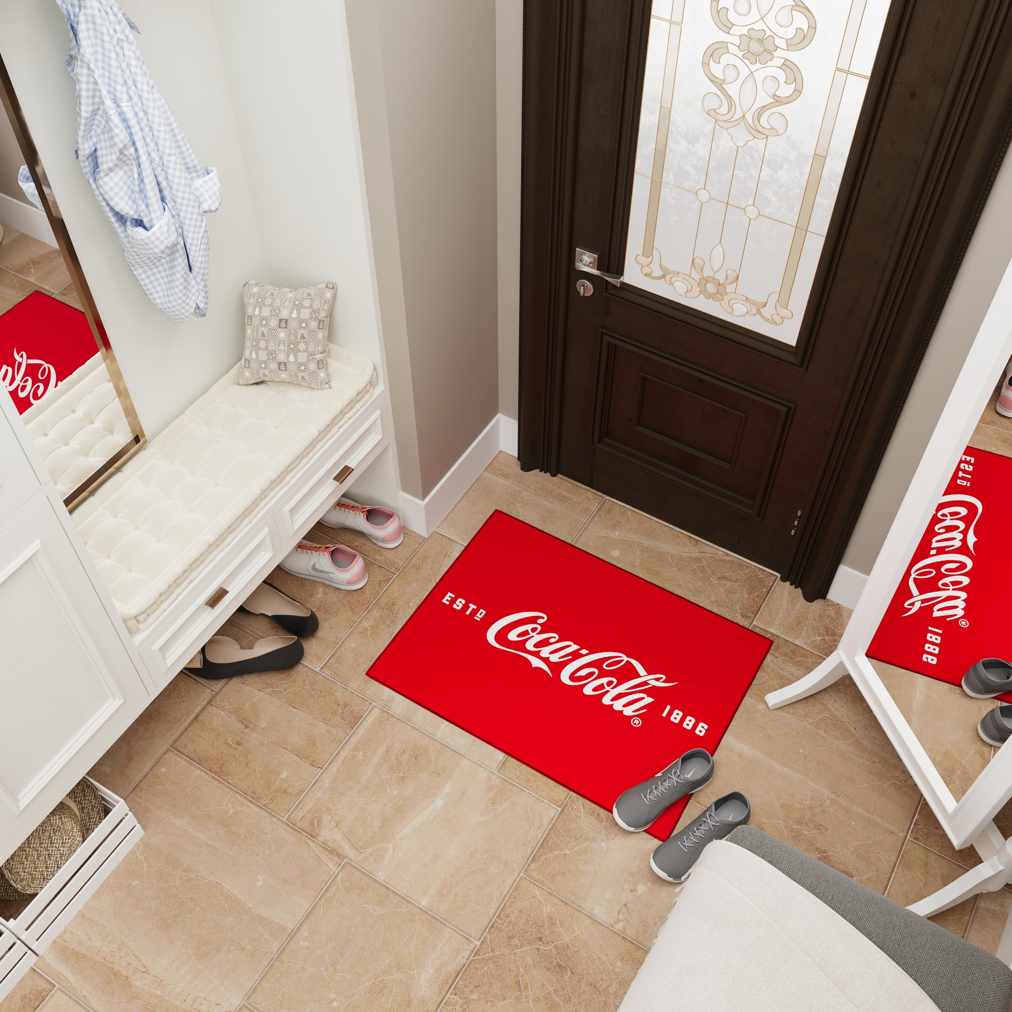 COCA COLA ヴィンテージラグ Ottomanson Coca-Cola Vintage Non-Slip Rubberback Runner Rug 20x59