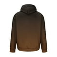 thumbnail image 4 of Zylanna Men's Hoodie Pullover, with Drawstring Fleece Lined Gradient Color Pockets Casual Sweatshirts for Men Brown, 4 of 5