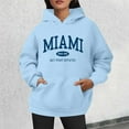 thumbnail image 2 of Bibifish Graphic Womens Hoodies Miami City Letter Print Long Sleeve Oversized Hooded sweatshirts Soft Drawstring Trendy Outfits With Pocket, 2 of 4