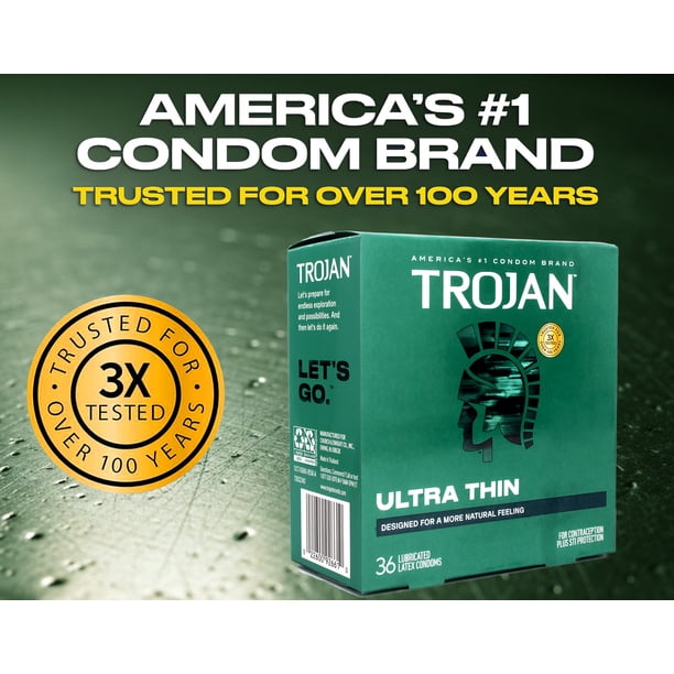 Trojan Sensitivity Ultra Thin Lubricated Premium Condoms, Box of
