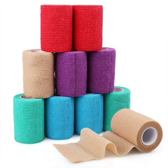 LotFancy Vet Wrap Bandages for Dog Pet Horse, 10 Rolls, 3 in x5 Yards