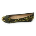thumbnail image 2 of Victoria K Women's Camouflage Print Three Belt Straps With Buckles Ballerina Flats, 2 of 2