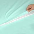 thumbnail image 6 of DNG Creations Solid Aqua Blue Colour 6 Piece Zipper Sheet Set - Include (1 Fitted Sheet Base, 2 Sheet has Zipper, 1 Flat Sheet And 2 Pillowcase) 800 Threads Count ( King - Size ), 6 of 7
