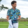 thumbnail image 3 of Fotbe snow board blue Pattern Men’s Golf Polo Shirt – Breathable Performance Golf Shirt with Button-Down Collar-Medium, 3 of 6