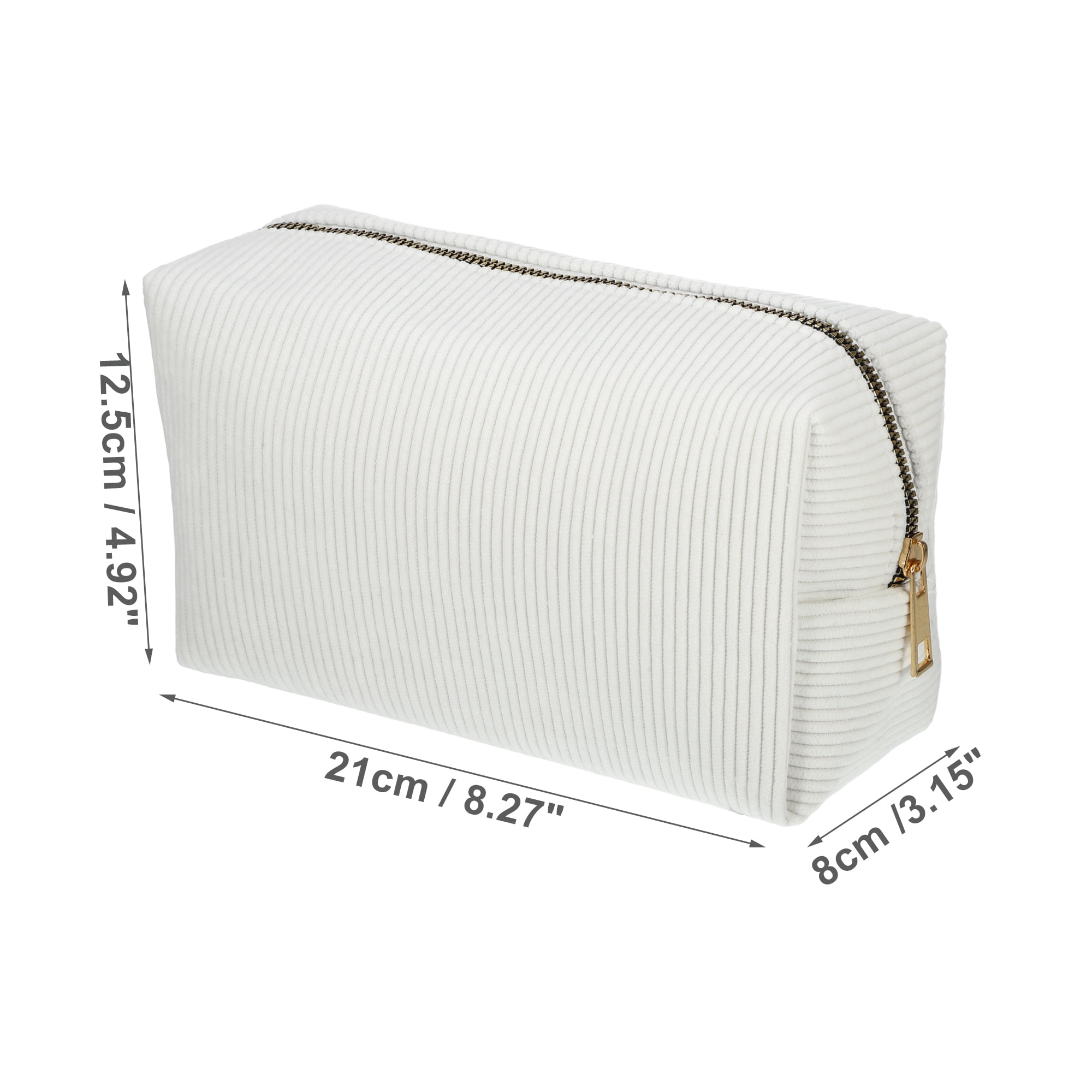 Unique Bargains 1 Pc Durable Solid Color Cosmetic Bag White
