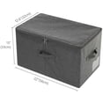 thumbnail image 3 of 56cm x 32cm x 33cm, Large Closet Storage Box with Lid, Collapsible Wardrobe Clothes Storage Boxes, Black Gray, 3 of 6