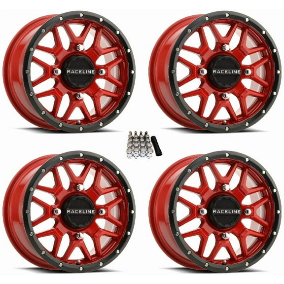 Raceline Krank UTV Wheels/Rims Red 14" Polaris RZR 1000 XP / Ranger XP 900/1000