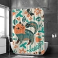 thumbnail image 2 of Coolnut Shower Curtain Set with Hooks Cute Cat and Flowers Polyester Waterproof Bath Curtain 60" x 72", 2 of 6