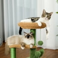 thumbnail image 6 of Pefilos Cactus Cat Tree for Adult Cats Cat Tower with Warmy Cat Condo for Senior Cats, Plush Perches, Sisal Scratching Post and Fluffy Balls for Small and Medium Cat Tree for Indoor Cats, 6 of 10