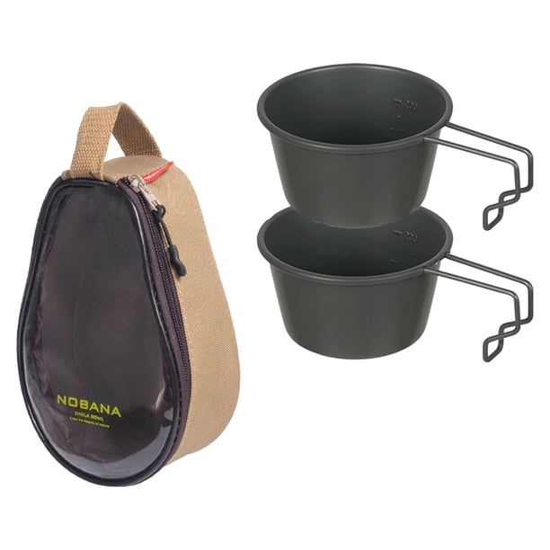 Cuenco de acero inoxidable para exteriores, vajilla para Picnic con bolsa de almacenamiento, taza portátil para acampar para , viaje, cocina, Macarena Cuenco al aire libre
