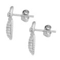 thumbnail image 2 of KoolJewelry Sterling Silver Pave Cubic Zirconia Square Drop Earrings, 2 of 4
