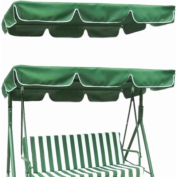 Outdoor Patio Swing Chair Canopy Replacement 3 Seater Porch Swing Seat Canopy Top Cover 210D Oxford Cloth Waterproof UV Protection for Garden Hammock Top Furniture Covers Green 65x45in making
