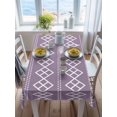 thumbnail image 3 of Purple Boho Rectangle Tablecloth, Vintage Ethnic Tribe Abstract Art Waterproof & StainResistant Tablecloth, Washable Oil-proof Table Cover for Dining/Party/Wedding/Camping/Buffet 52x70 In, 3 of 9