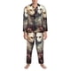 thumbnail image 3 of Balery Flower Cat Couple Pijama para Hombre de Dos Piezas con Manga Larga, Conjunto de Dormir y Descanso Suave con Bolsillos-XX-Large, 3 of 7