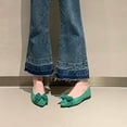 thumbnail image 4 of Viluyesy Womens Ballet Flats, Shallow Bow Pointed Toe Slip-On Comfortable Dressy Shoes Green US8.5, 4 of 7