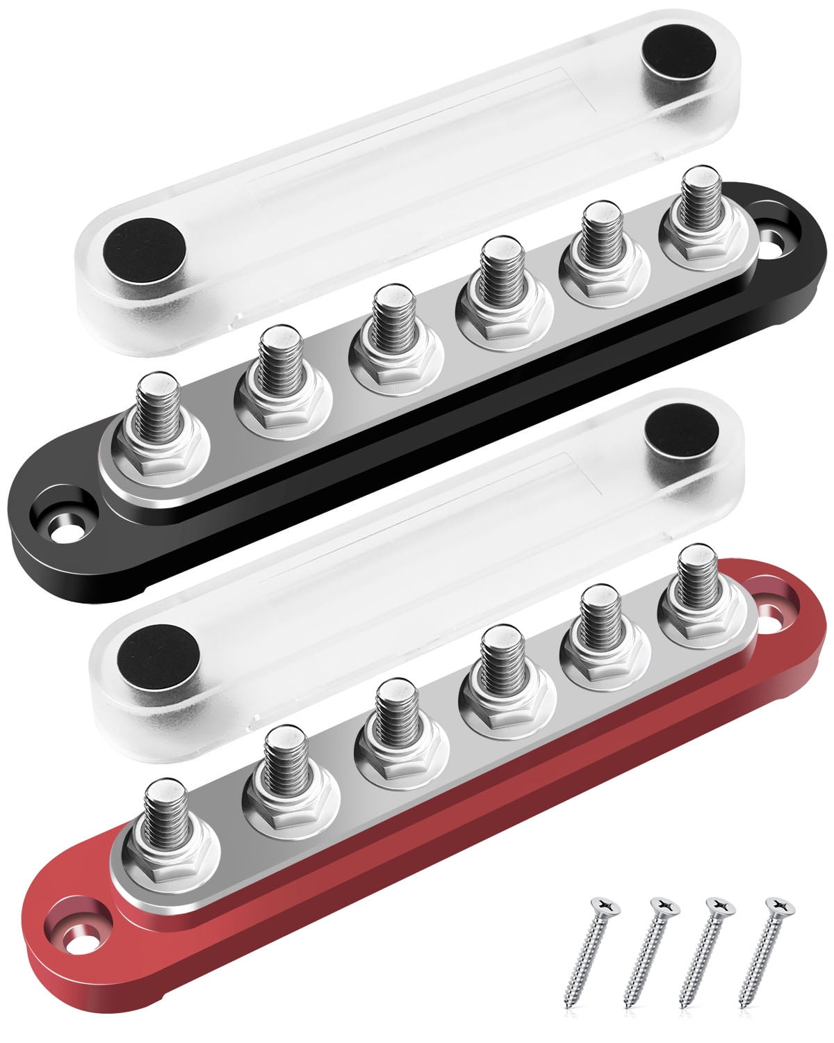 OCHIKI Power Distribution Block Bus Bar Pair Bus Bar 6 x 1/4" M6 Terminal Studs 1248V, Bus Bar