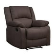 thumbnail image 1 of Lifestyle Solutions Parma Recliner Chair w/ Multi-function Microfiber Fabric & Wood Frame, Chocolate, 1 of 9