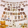 thumbnail image 2 of Bandera de feliz cumpleaños con forma de oso, bandera con letras de oso, guirnaldas con forma de pata de oso para coche, decoración para fiesta de cumpleaños de niños, baby shower, 2 of 3