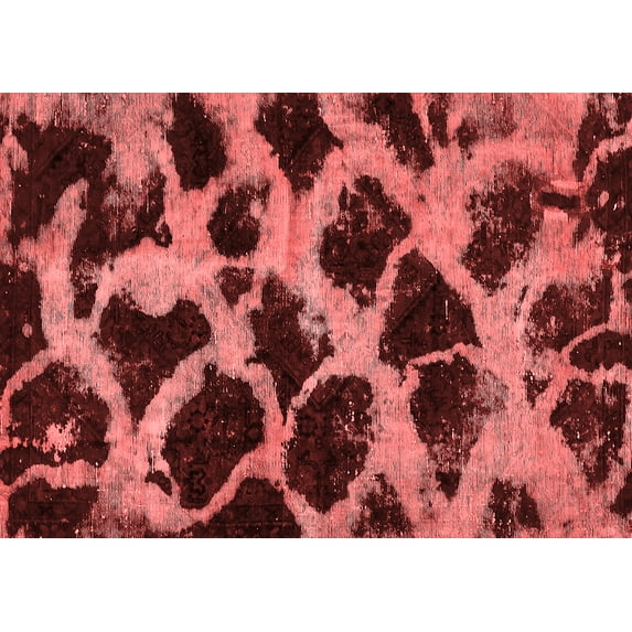 Ahgly Company Indoor Rectangle Abstract Red Modern Area Rugs, 2' x 3'