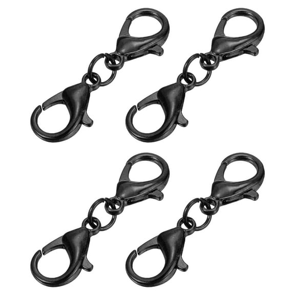Bracelet Extender, 4Pcs - Double Lobster Claw Clasps Necklace Extenders, Connector Extension Clasp and Closure for DIY Making Jewelry Chain (30mm/1.18", Electrophoresis Black)