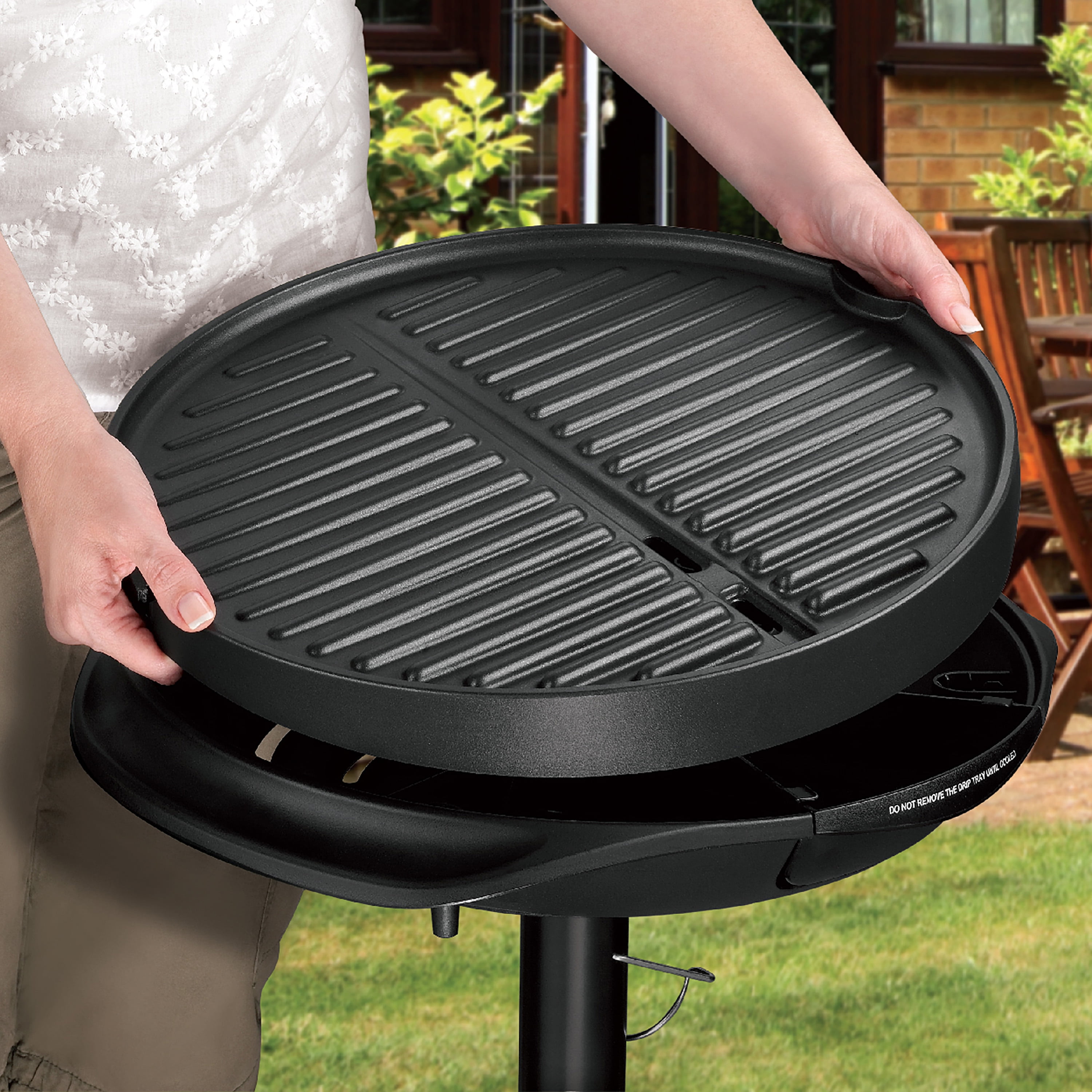 George Foreman 15-Serving Indoor/Outdoor Ceramic Coated Electric Grill in  Gray