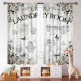 thumbnail image 5 of Laundry Room Curtains for Windows,Rustic Farmhouse Dry Wash Fold Repeat Country Wood Window Treatments Bedroom Living Room Bathroom Room Curtain 2 Panel,84X84 Inch, 5 of 6