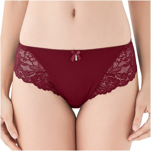 jovati Cotton Underwear for Women Seamless Women lace Panties Seamless  Cotton Panty Hollow briefs Underwear Beige/M 