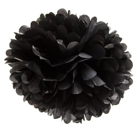 Tissue Paper Pom Pom, 16 in, Black, 1ct