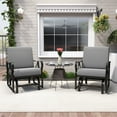 thumbnail image 4 of Topbuy Outdoor Glider Chair Smooth Rocking Single Chair w/ Thick Cushions & Heavy-Duty Metal Frame Gray, 4 of 9