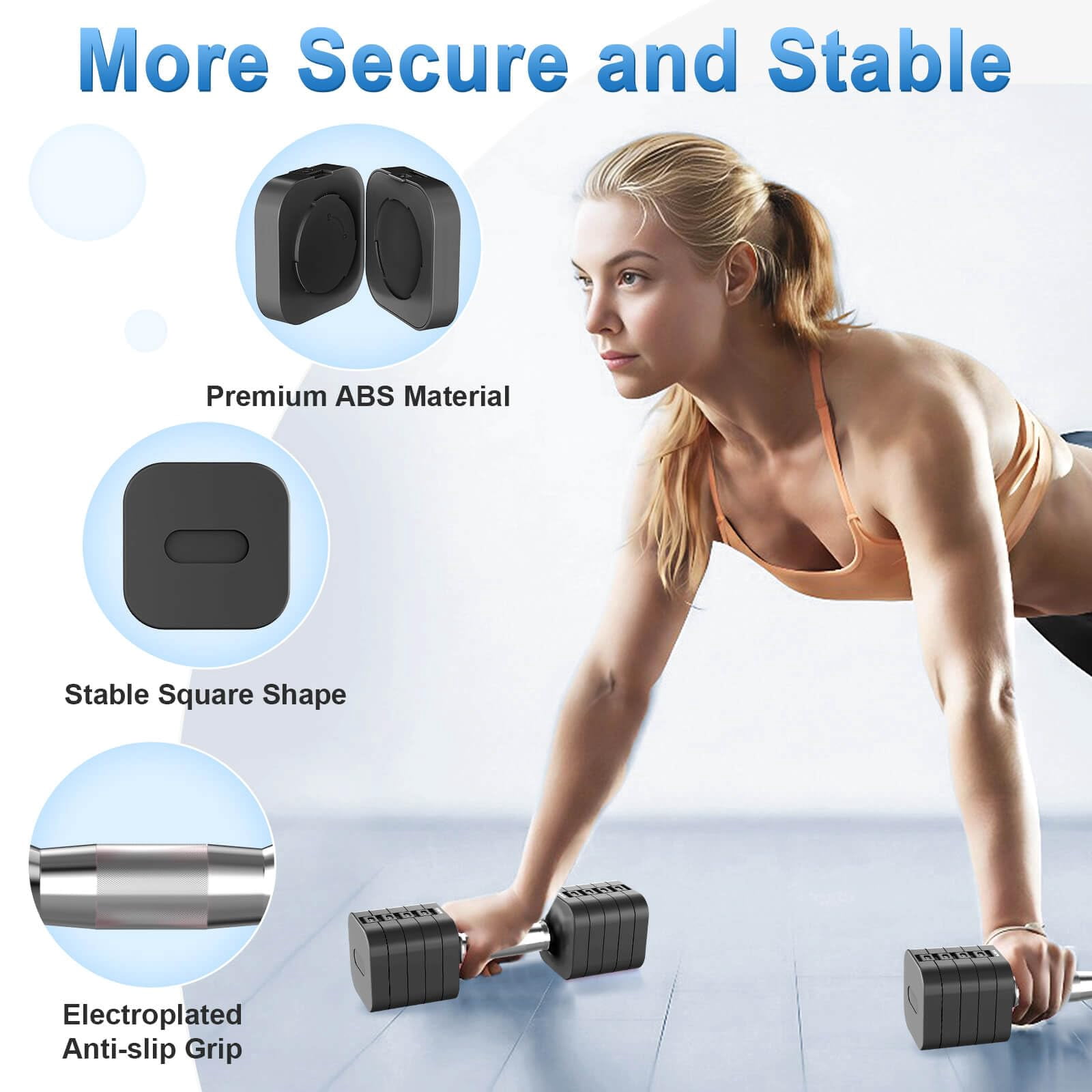 30.8lb Adjustable Dumbbell Set  Each Weight With 6 Levels 4.4/6.6/8.8/11/13.2/15.4lb Hand Weights For Men/women Home Gym Exercise Workout
